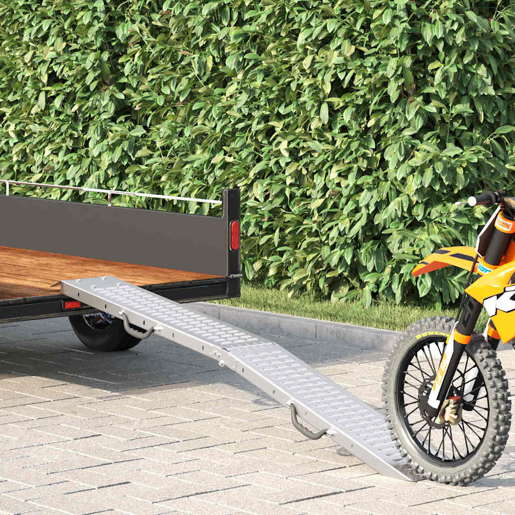 Vidaxl Laderampe 200 kg Silber 186 x 23 x 4,5 cm