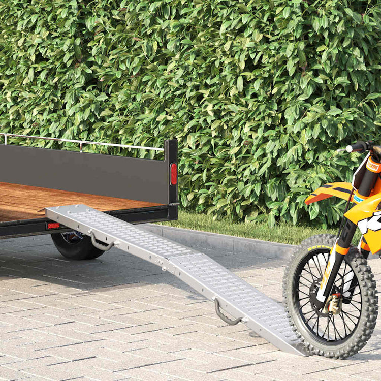 Vidaxl Laderampe 200 kg Silber 186 x 23 x 4,5 cm