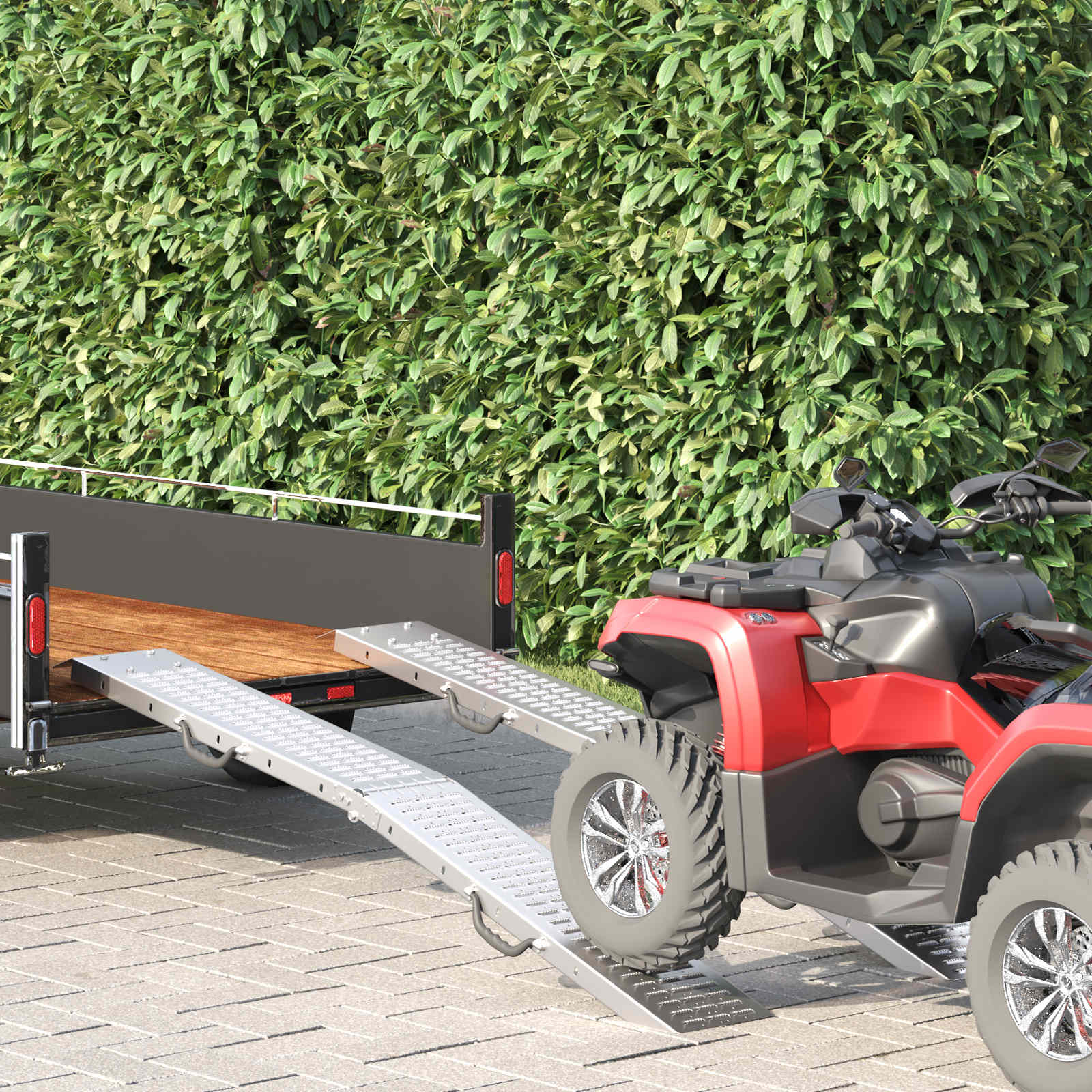 Vidaxl Laderampe 200 kg 2 Stück Silber 186 x 23 x 4,5 cm
