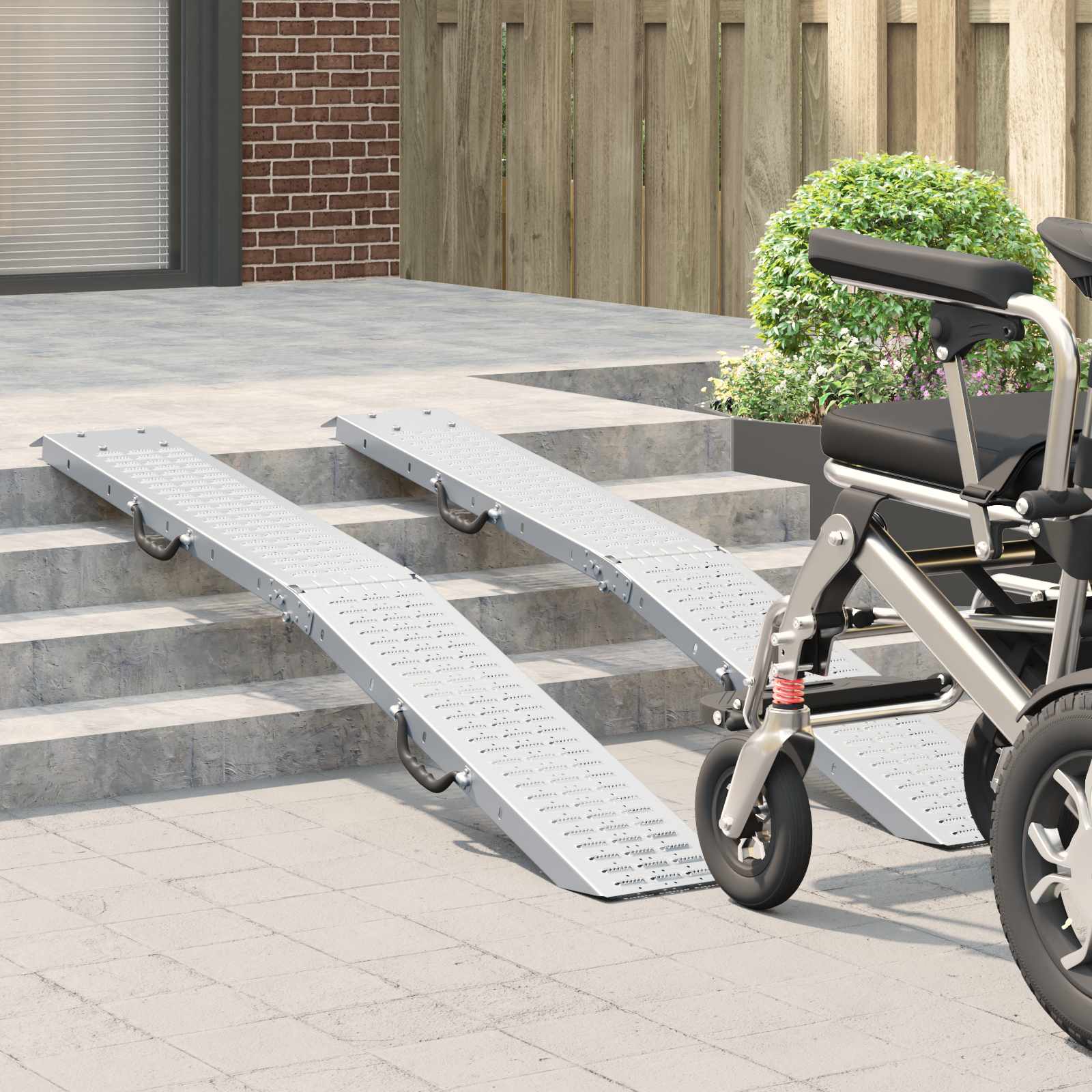 Vidaxl Laderampe 200 kg 2 Stück Silber 186 x 23 x 4,5 cm