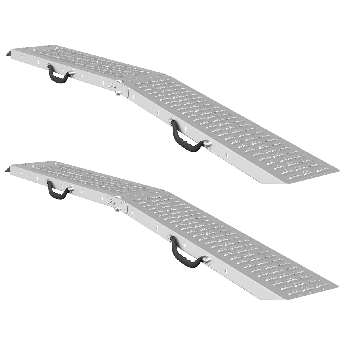 Vidaxl Laderampe 200 kg 2 Stück Silber 186 x 23 x 4,5 cm