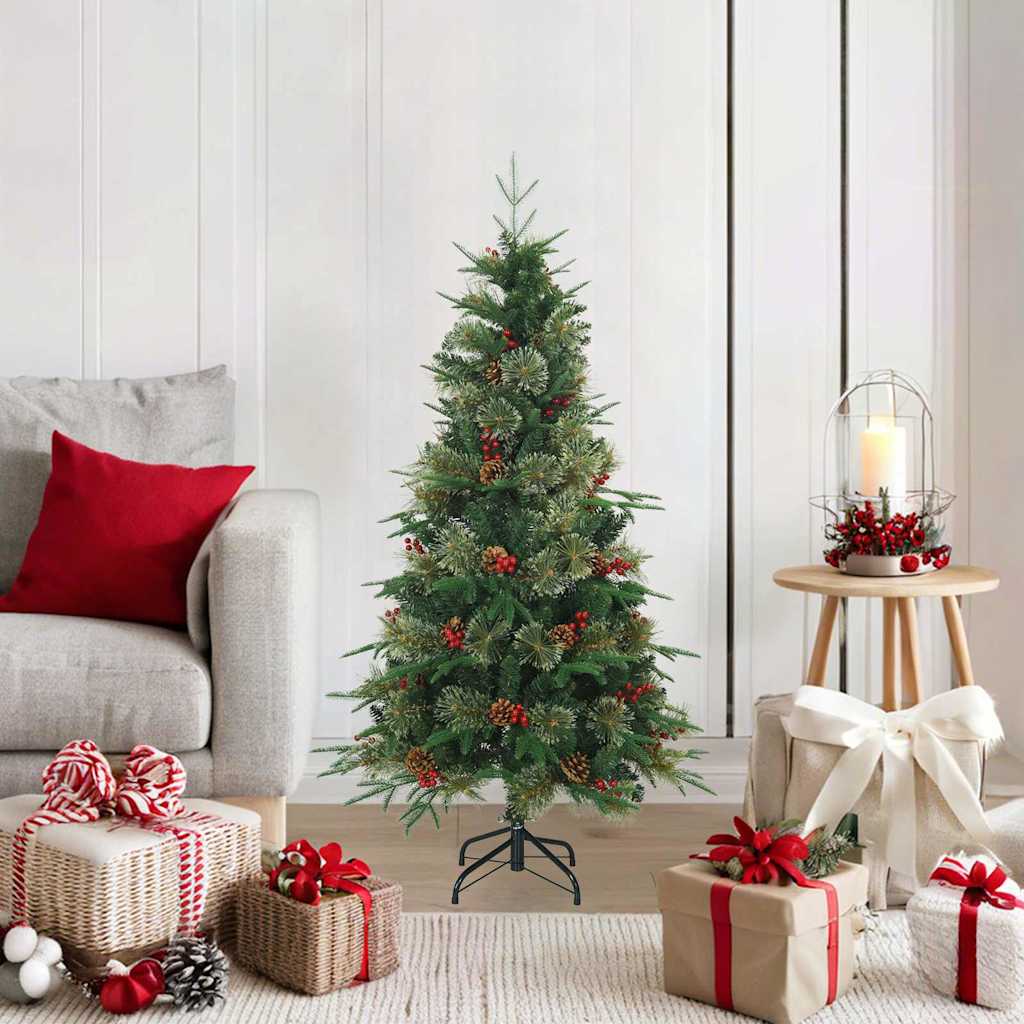Vidaxx künstlicher klappbarer Weihnachtsbaum grün 120 cm PVC, PE und Stahl