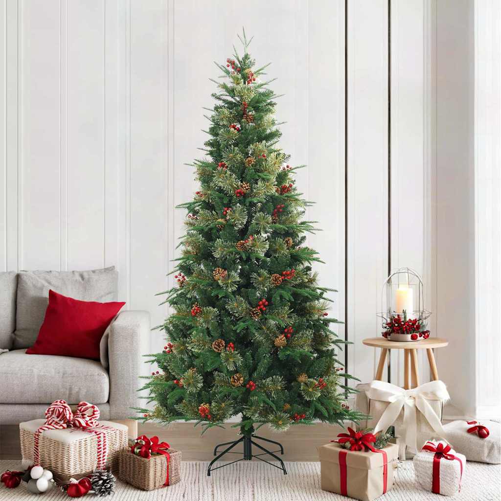 Vidaxx künstlicher klappbarer Weihnachtsbaum grün 210 cm PVC, PE und Stahl