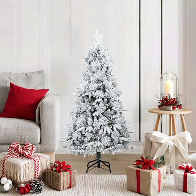 Vidaxx künstlicher Weihnachtsbaum mit Federzweigen, schneebedeckt weiß 120 cm