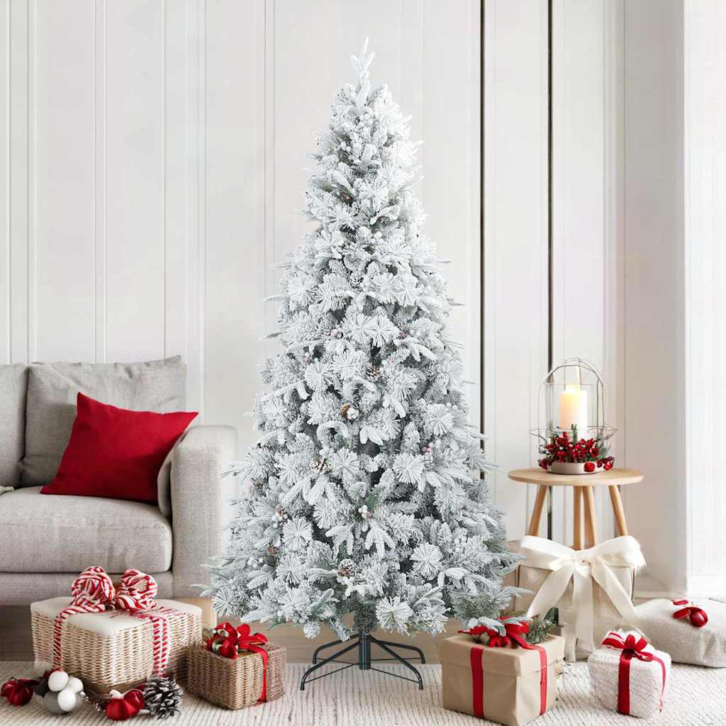 Vidaxl Künstlicher Weihnachtsbaum mit Federzweigen, schneebedeckt weiß 180 cm