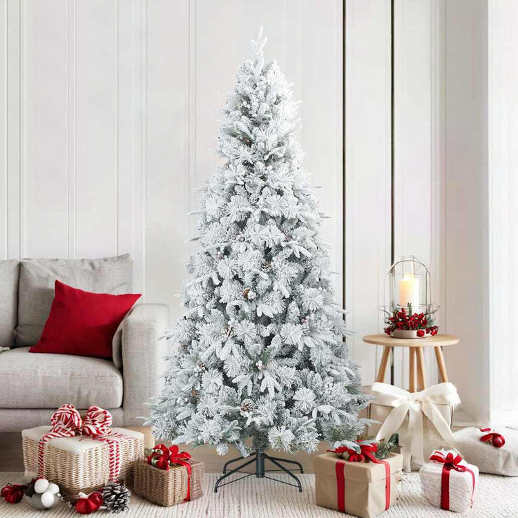 Vidaxl Künstlicher Weihnachtsbaum mit Federzweigen, schneebedeckt weiß 180 cm