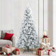 Vidaxl künstlicher Weihnachtsbaum mit Federzweigen, schneebedeckt weiß 210 cm