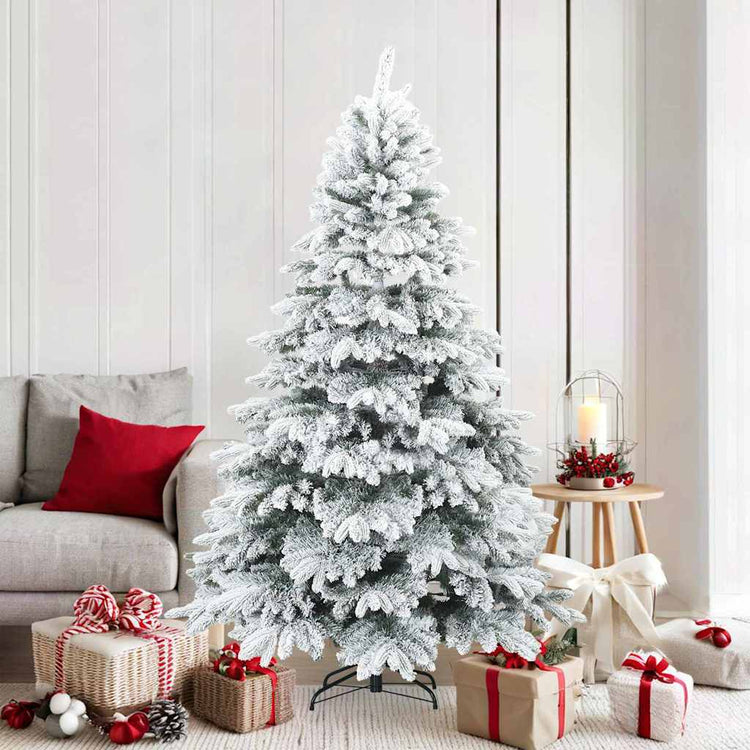 Vidaxl Künstlicher Weihnachtsbaum mit Federzweigen, schneebedeckt weiß 180 cm