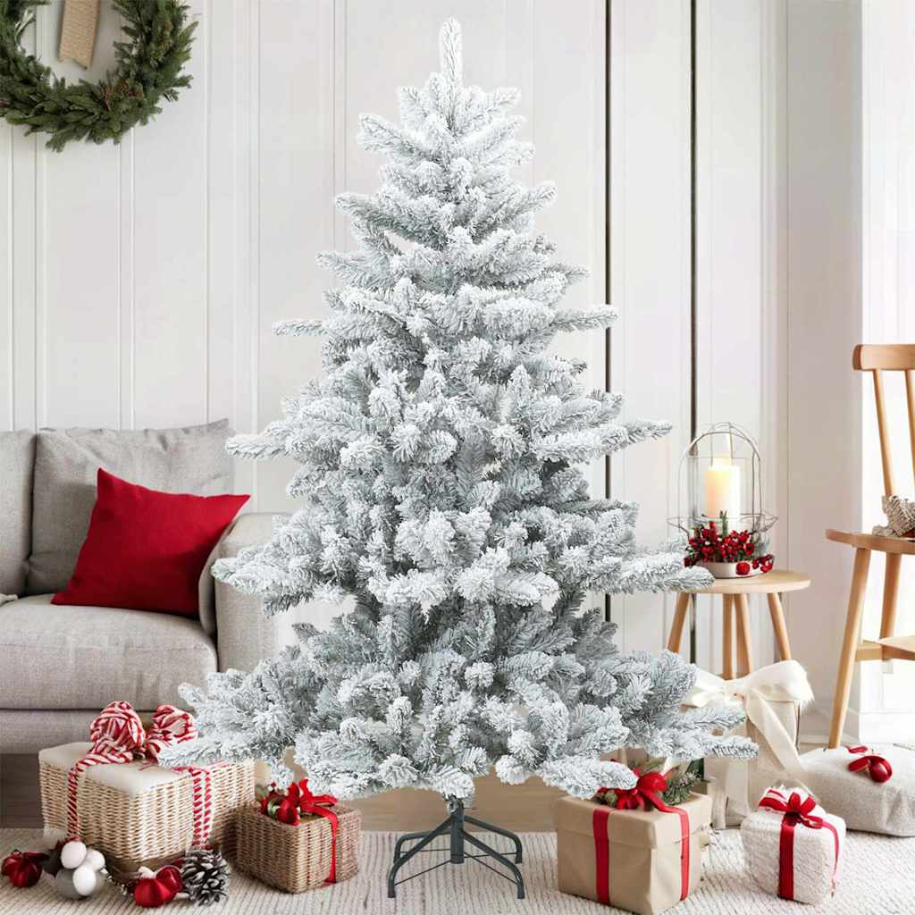 Vidaxl Künstlicher Weihnachtsbaum mit Federzweigen, schneebedeckt weiß 150 cm