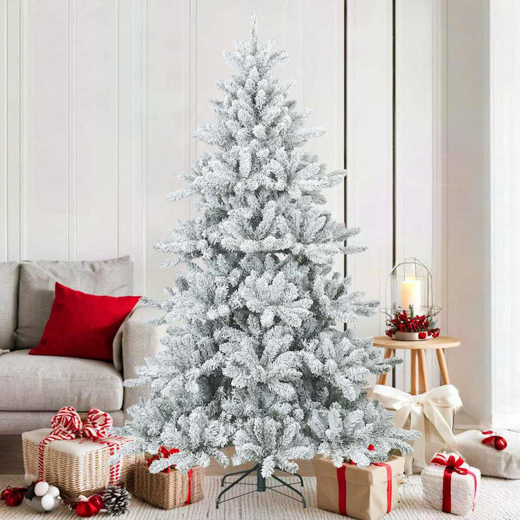 Vidaxl Künstlicher Weihnachtsbaum mit Federzweigen, schneebedeckt weiß 180 cm