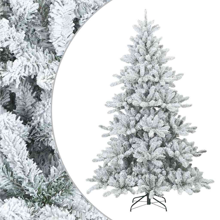 Vidaxl künstlicher Weihnachtsbaum mit Federzweigen, schneebedeckt weiß 210 cm