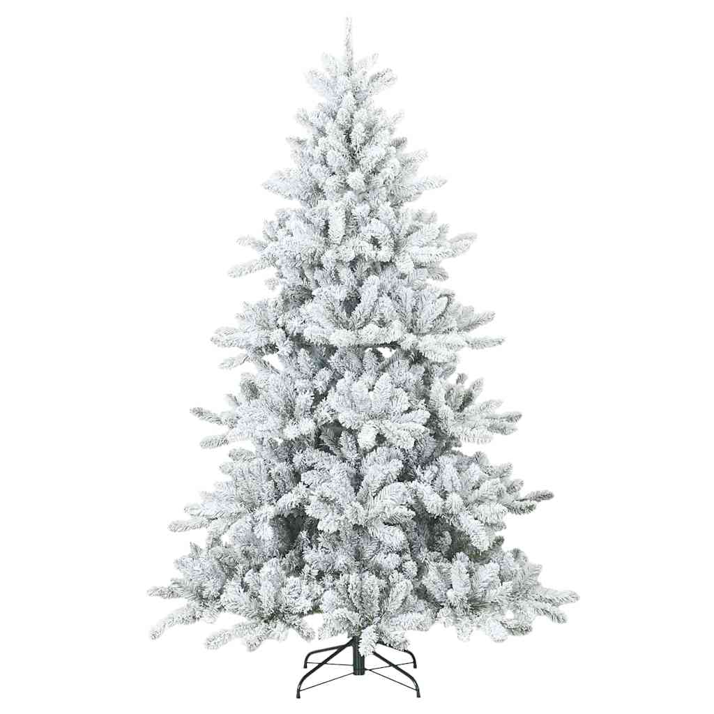 Vidaxl künstlicher Weihnachtsbaum mit Federzweigen, schneebedeckt weiß 210 cm