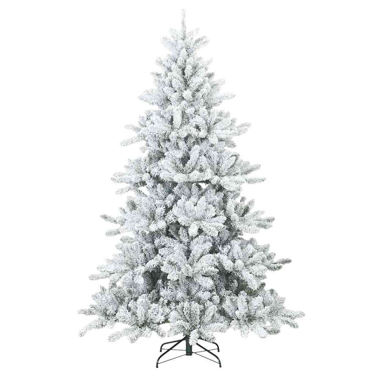 Vidaxl künstlicher Weihnachtsbaum mit Federzweigen, schneebedeckt weiß 210 cm