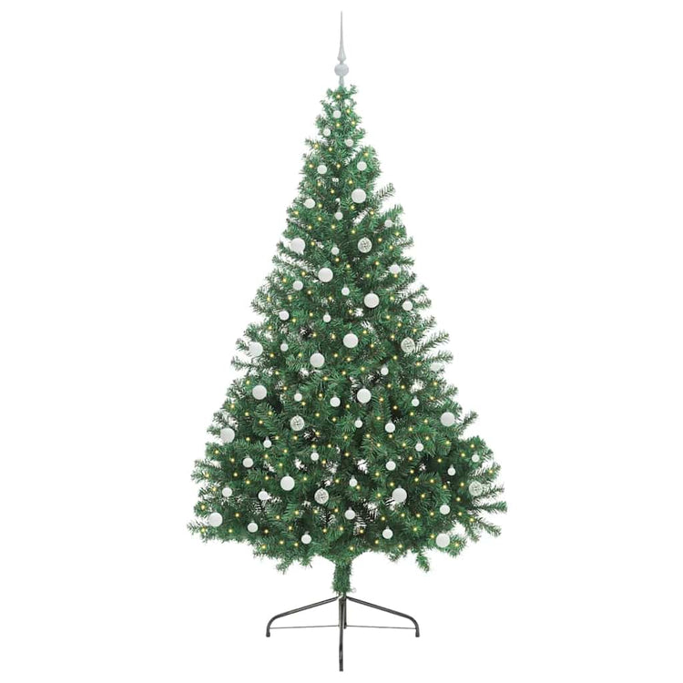 Vidaxx künstlicher, beleuchteter Weihnachtsbaum mit 300 LEDs, grün, 240 cm, PVC