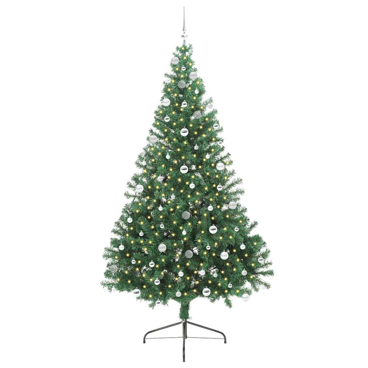 Vidaxx künstlicher, beleuchteter Weihnachtsbaum mit 300 LEDs, grün, 240 cm, PVC