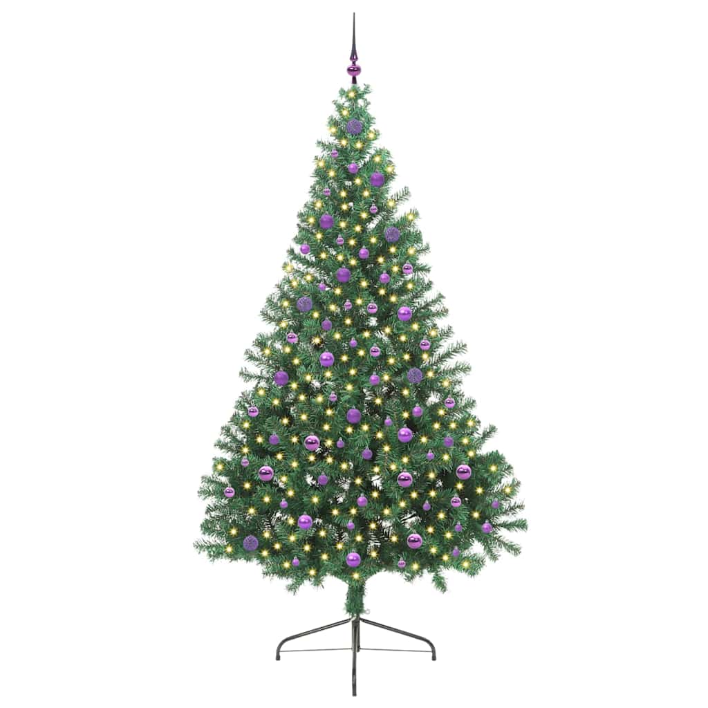 Vidaxx künstlicher, beleuchteter Weihnachtsbaum mit 300 LEDs, grün, 240 cm, PVC