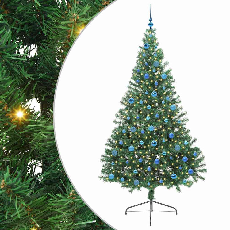 Vidaxx künstlicher, beleuchteter Weihnachtsbaum mit 300 LEDs, grün, 240 cm, PVC