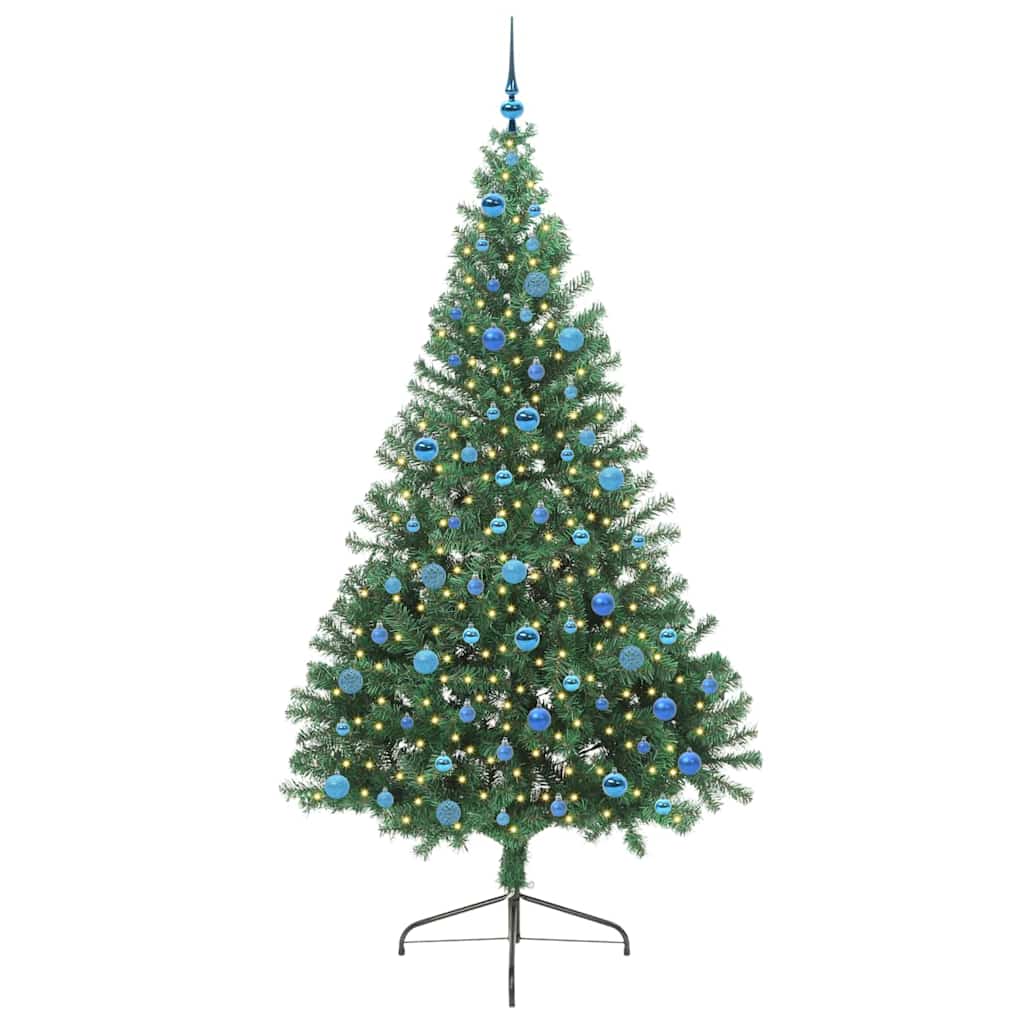 Vidaxx künstlicher, beleuchteter Weihnachtsbaum mit 300 LEDs, grün, 240 cm, PVC