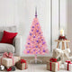 VidaXL künstlicher, beleuchteter Weihnachtsbaum mit 150 LEDs, rosa, 120 cm, PVC