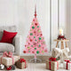 VidaXL künstlicher, beleuchteter Weihnachtsbaum mit 150 LEDs, rosa, 120 cm, PVC