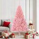 VidaXL künstlicher, beleuchteter Weihnachtsbaum mit 300 LEDs, rosa, 180 cm, PVC