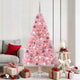 VidaXL künstlicher, beleuchteter Weihnachtsbaum mit 300 LEDs, rosa, 180 cm, PVC