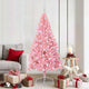 VidaXL künstlicher, beleuchteter Weihnachtsbaum mit 300 LEDs, rosa, 180 cm, PVC