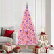 VidaXL künstlicher, beleuchteter Weihnachtsbaum mit 300 LEDs, rosa, 180 cm, PVC