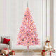 VidaXL künstlicher, beleuchteter Weihnachtsbaum mit 300 LEDs, rosa, 240 cm, PVC