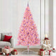 VidaXL künstlicher, beleuchteter Weihnachtsbaum mit 300 LEDs, rosa, 240 cm, PVC