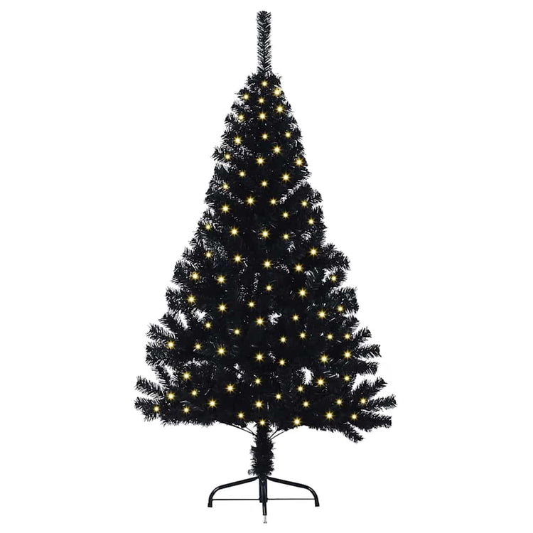 Vidaxx künstlicher, beleuchteter Weihnachtsbaum mit 150 LEDs, schwarz, 120 cm PVC
