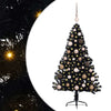 Vidaxx künstlicher, beleuchteter Weihnachtsbaum mit 150 LEDs, schwarz, 120 cm PVC