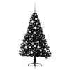 Vidaxx künstlicher, beleuchteter Weihnachtsbaum mit 150 LEDs, schwarz, 120 cm PVC