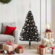 VidaXL künstlicher, beleuchteter Weihnachtsbaum mit 150 LEDs, schwarz, 150 cm PVC