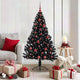 VidaXL künstlicher, beleuchteter Weihnachtsbaum mit 150 LEDs, schwarz, 150 cm PVC
