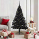 VidaXL künstlicher, beleuchteter Weihnachtsbaum mit 150 LEDs, schwarz, 150 cm PVC