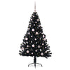 VidaXL künstlicher, beleuchteter Weihnachtsbaum mit 150 LEDs, schwarz, 150 cm PVC
