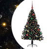 VidaXL künstlicher, beleuchteter Weihnachtsbaum mit 150 LEDs, schwarz, 150 cm PVC