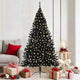 Vidaxx künstlicher, beleuchteter Weihnachtsbaum mit 300 LEDs, schwarz, 180 cm PVC