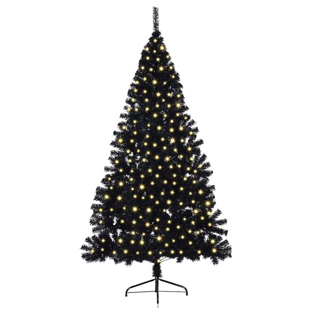 Vidaxx künstlicher, beleuchteter Weihnachtsbaum mit 300 LEDs, schwarz, 180 cm PVC