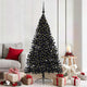 Vidaxx künstlicher, beleuchteter Weihnachtsbaum mit 300 LEDs, schwarz, 180 cm PVC