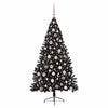 Vidaxx künstlicher, beleuchteter Weihnachtsbaum mit 300 LEDs, schwarz, 180 cm PVC