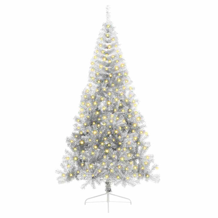 Vidaxx künstlicher, vorbeleuchteter Weihnachtsbaum mit 300 LEDs, silberfarben, 210 cm Kappe