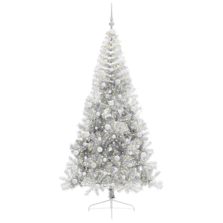 Vidaxx künstlicher, beleuchteter Weihnachtsbaum mit 300 LEDs, silberfarben, 240 cm Kappe