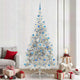 Vidaxx künstlicher, beleuchteter Weihnachtsbaum mit 300 LEDs, silberfarben, 240 cm Kappe