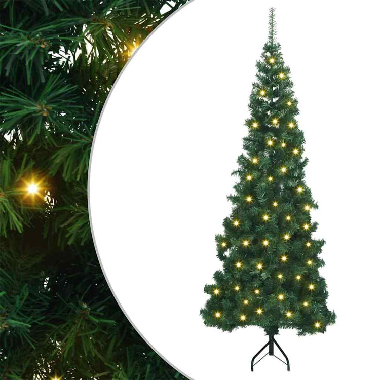 Künstlicher Eck-Weihnachtsbaum von Vidaxx mit 300 LEDs, grün, 180 cm, PVC und Metall