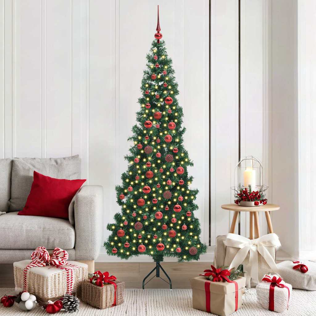 Künstlicher Eck-Weihnachtsbaum von Vidaxx mit 300 LEDs, grün, 180 cm, PVC und Metall