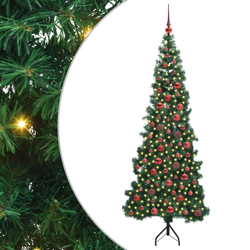 Künstlicher Eck-Weihnachtsbaum von Vidaxx mit 300 LEDs, grün, 180 cm, PVC und Metall