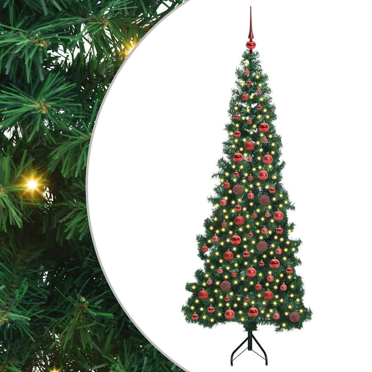 Künstlicher Eck-Weihnachtsbaum von Vidaxx mit 300 LEDs, grün, 180 cm, PVC und Metall