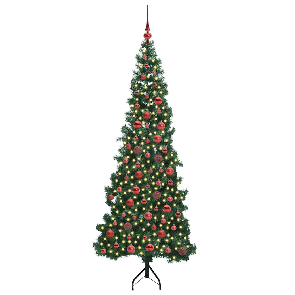 Künstlicher Eck-Weihnachtsbaum von Vidaxx mit 300 LEDs, grün, 180 cm, PVC und Metall